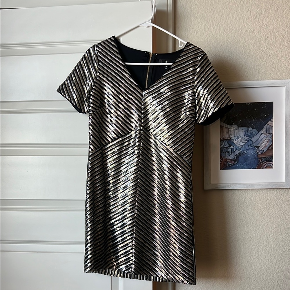 Black and Silver Striped Dress